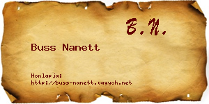 Buss Nanett névjegykártya